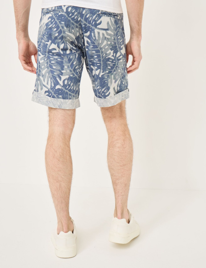 Chino in cotone con stampa all-over